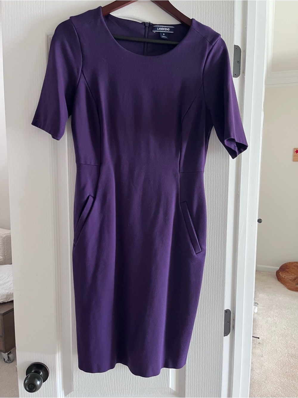 Lands' End Purple Midi Sheath Dress